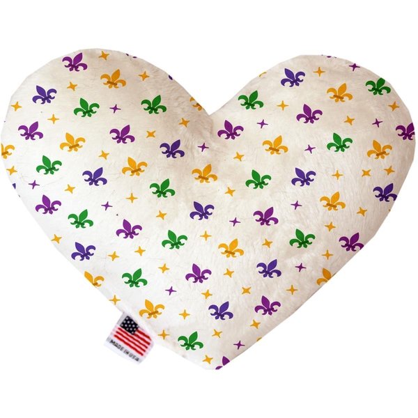 Mirage Pet Products Confetti Fleur de Lis Mardi Gras Canvas Heart Dog Toy 6 in. 1108-CTYHT6